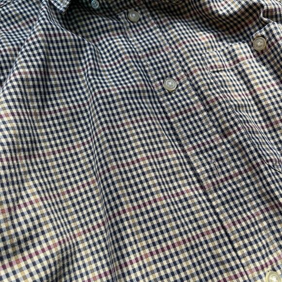 Orvis men's heavy flannel button down shirt with pockets sz Small Beige Brown - Picture 3 of 9